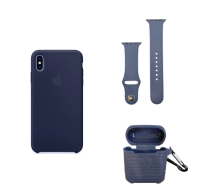 کاور مدل Silk مناسب برای گوشی موبایل اپل IPhone XS Max به همراه بند اپل واچ 38/40 میلی متری و کاور کیس اپل ایرپاد